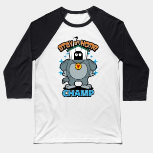 Stay at Home Quarantine Champion 80's Superhero Funny Retro Cartoon Baseball T-Shirt